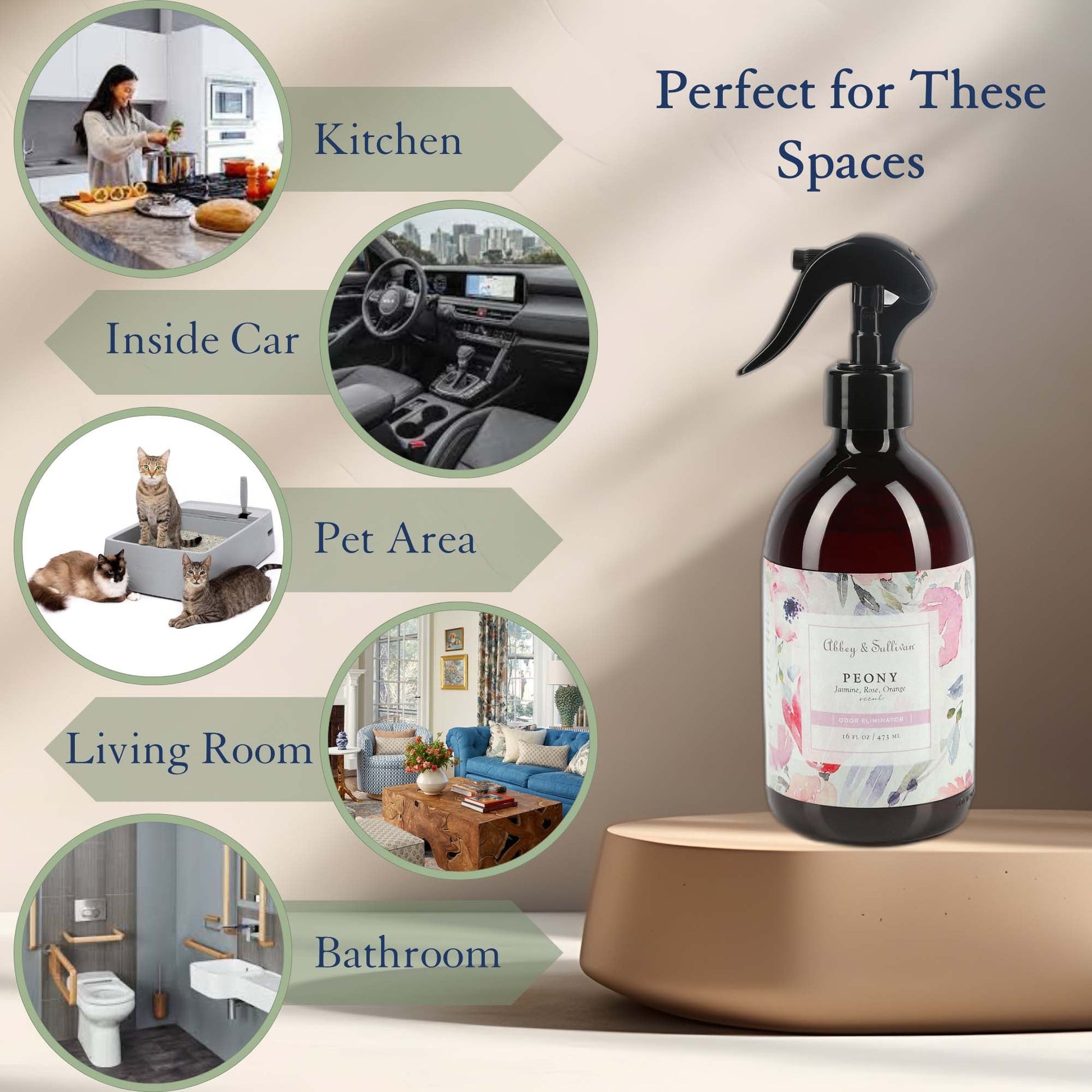 Abbey & Sullivan Odor Eliminator Sprays, Peony AS-SOD6018-16