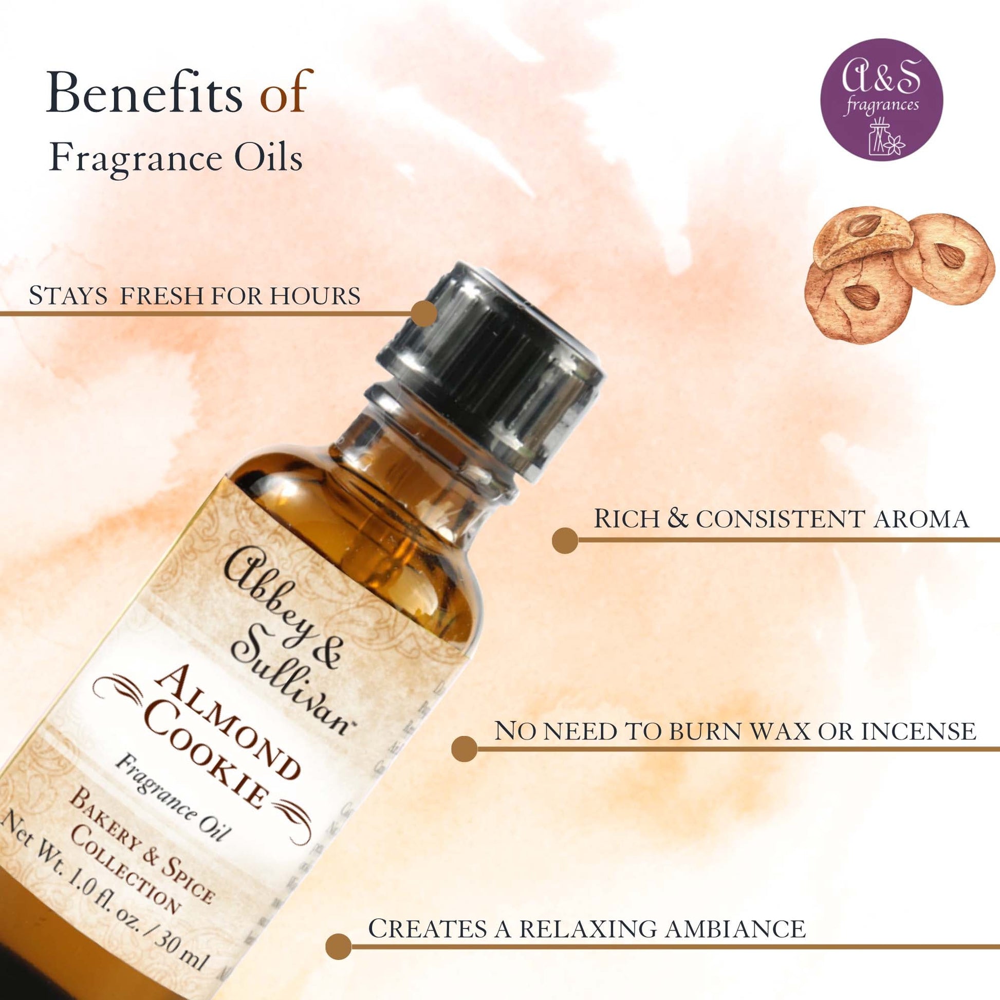 Abbey & Sullivan Premium Fragrance Oil - Almond Cookie AS-FO4027-01