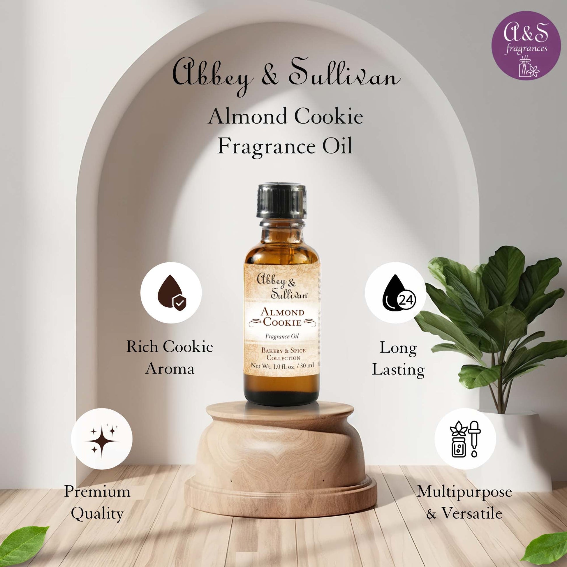 Abbey & Sullivan Premium Fragrance Oil - Almond Cookie AS-FO4027-01
