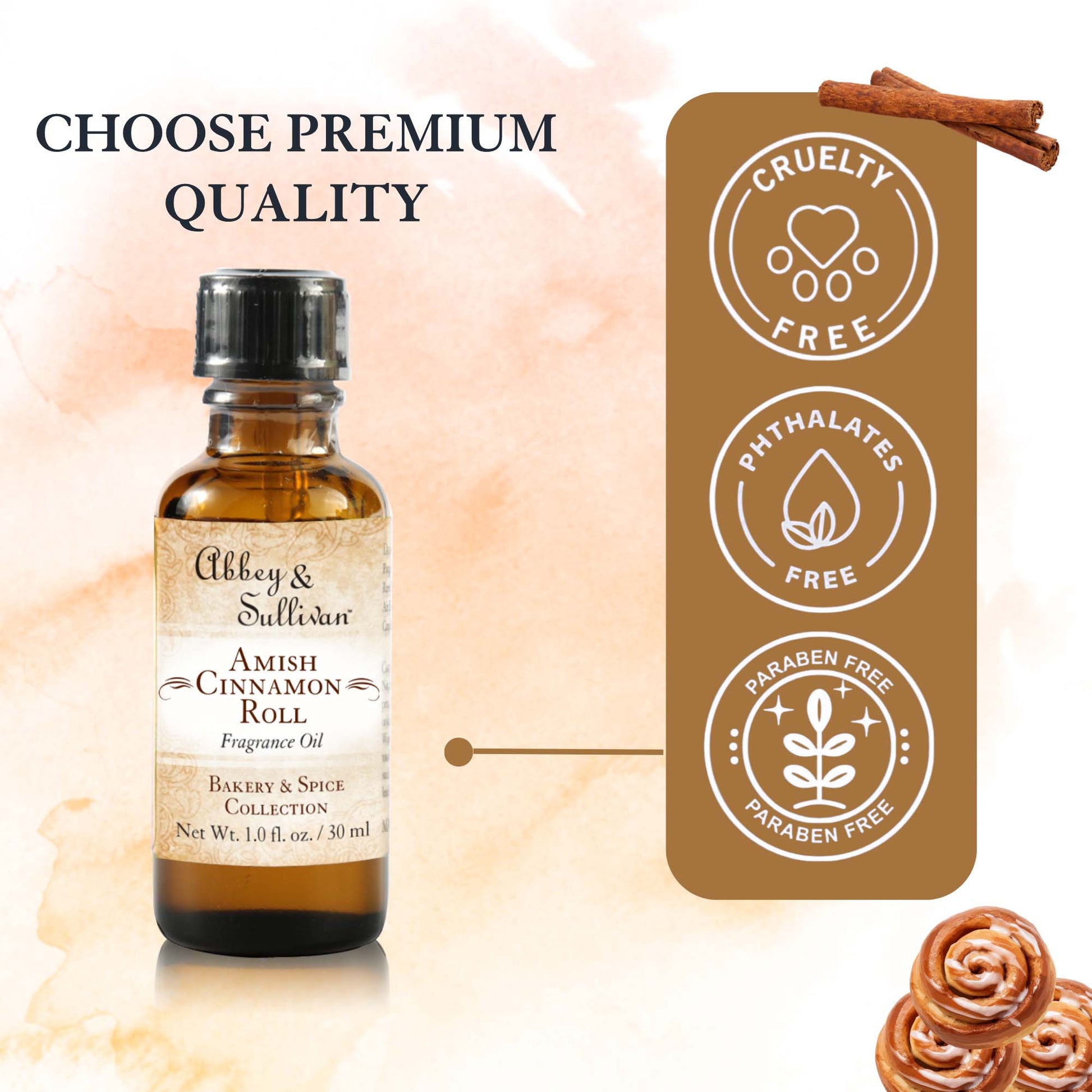 Abbey & Sullivan Premium Fragrance Oil - Amish Cinnamon Roll AS-FO4015-01