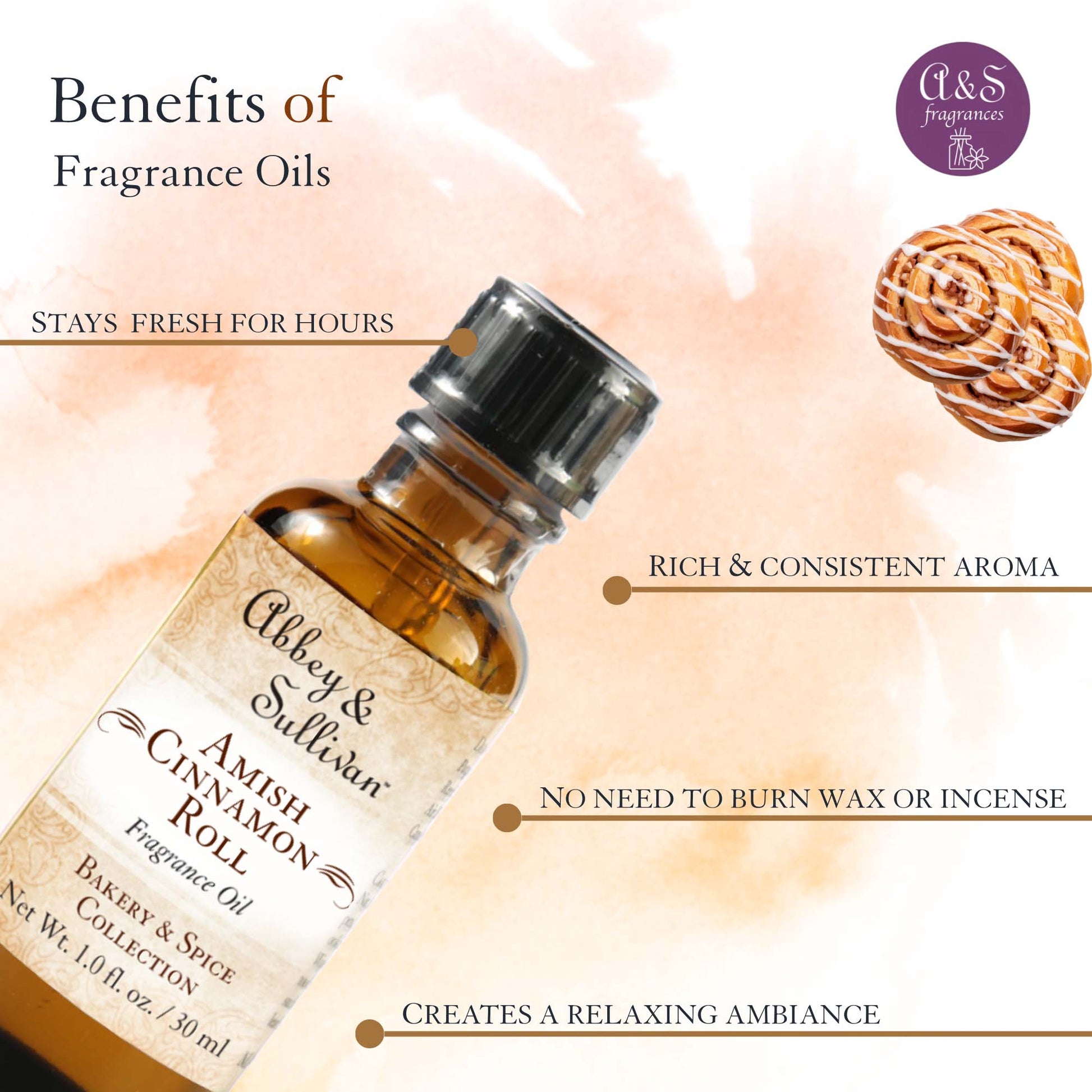 Abbey & Sullivan Premium Fragrance Oil - Amish Cinnamon Roll AS-FO4015-01