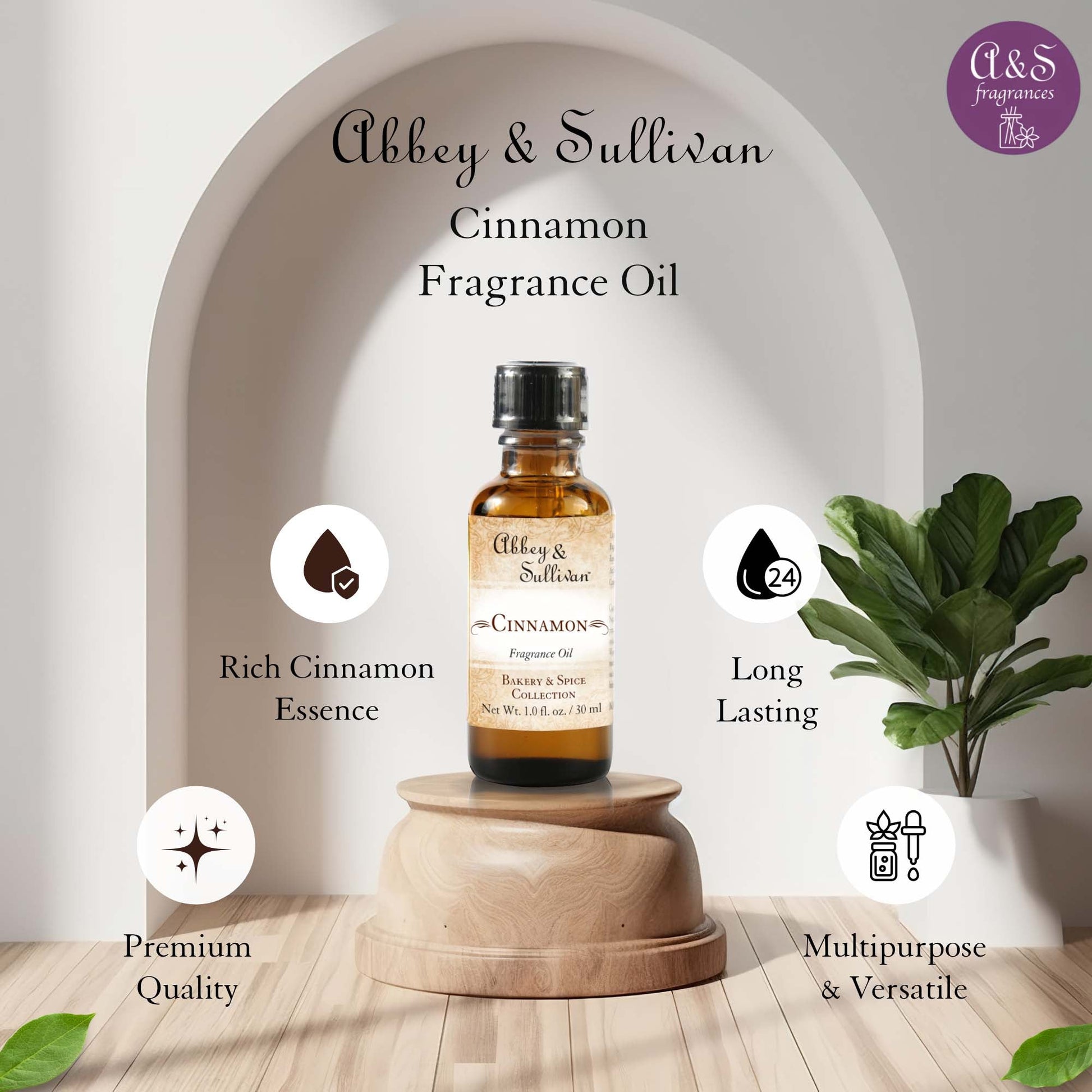 Abbey & Sullivan Premium Fragrance Oil - Cinnamon AS-FO4004-01
