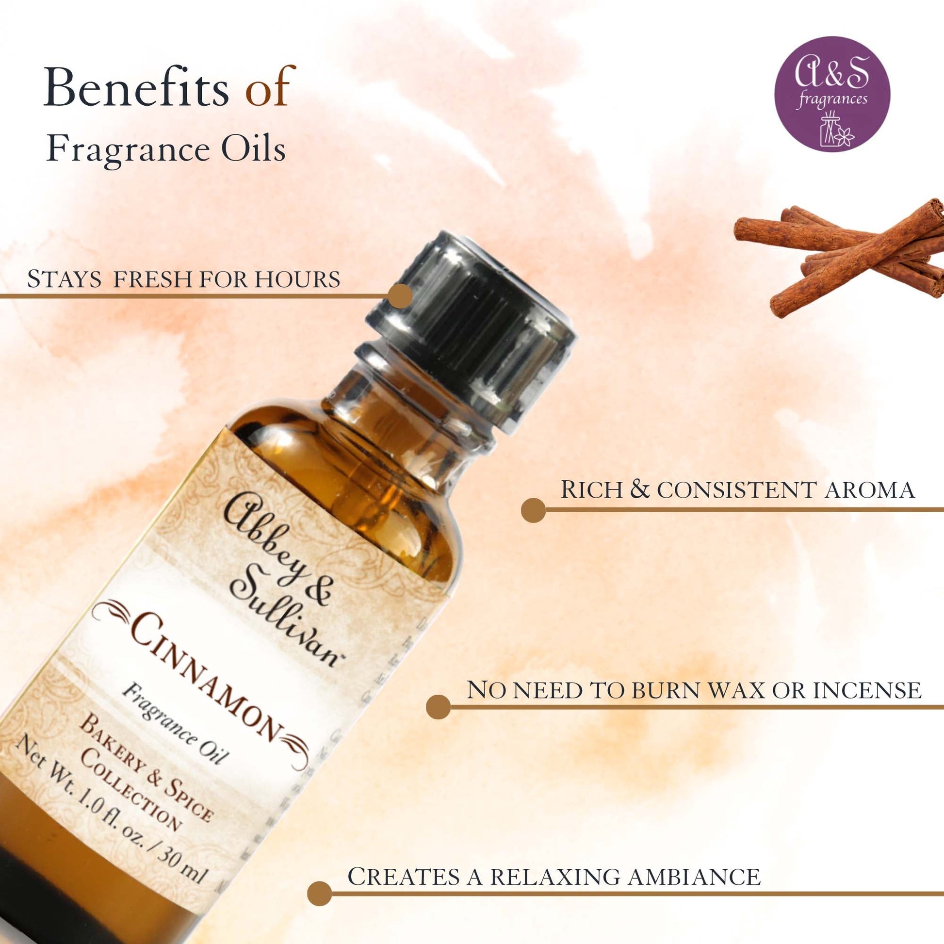 Abbey & Sullivan Premium Fragrance Oil - Cinnamon AS-FO4004-01