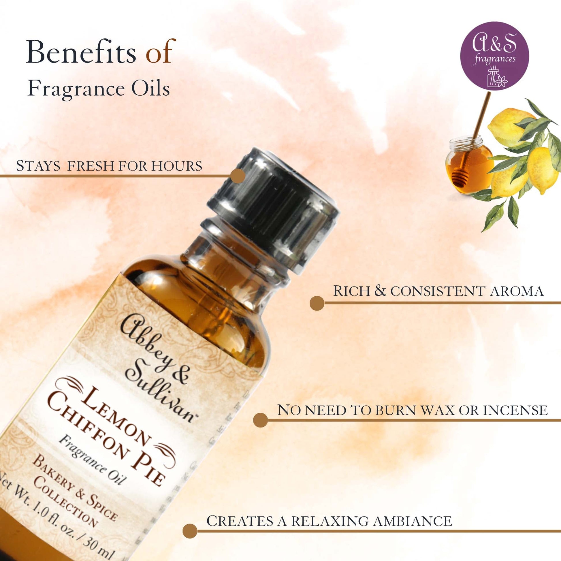 Abbey & Sullivan Premium Fragrance Oil - Lemon Chiffon Pie AS-FO4024-01