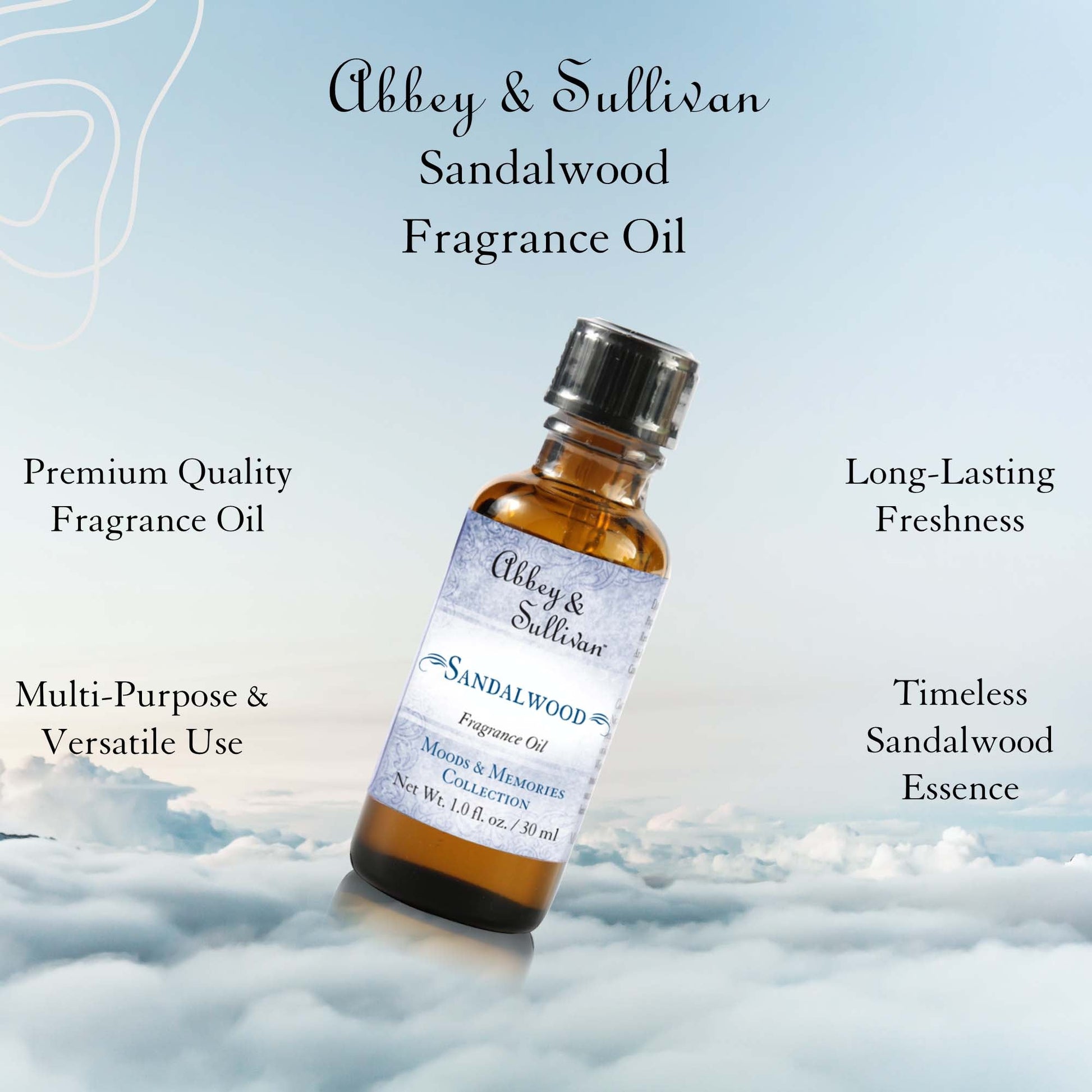 Abbey & Sullivan Premium Fragrance Oil - Sandalwood AS-FO1007-01