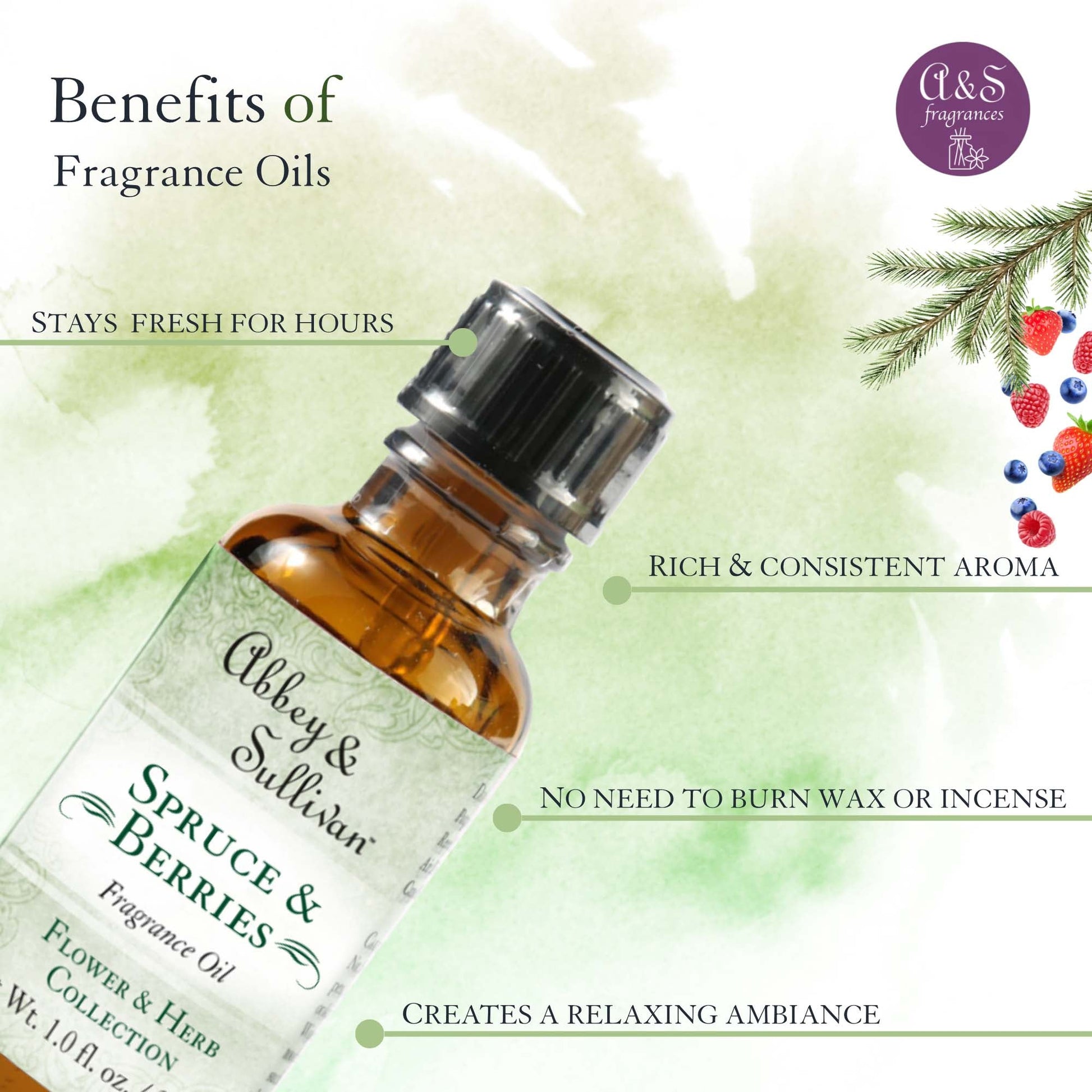 Abbey & Sullivan Premium Fragrance Oil - Spruce & Berries AS-FO3029-01