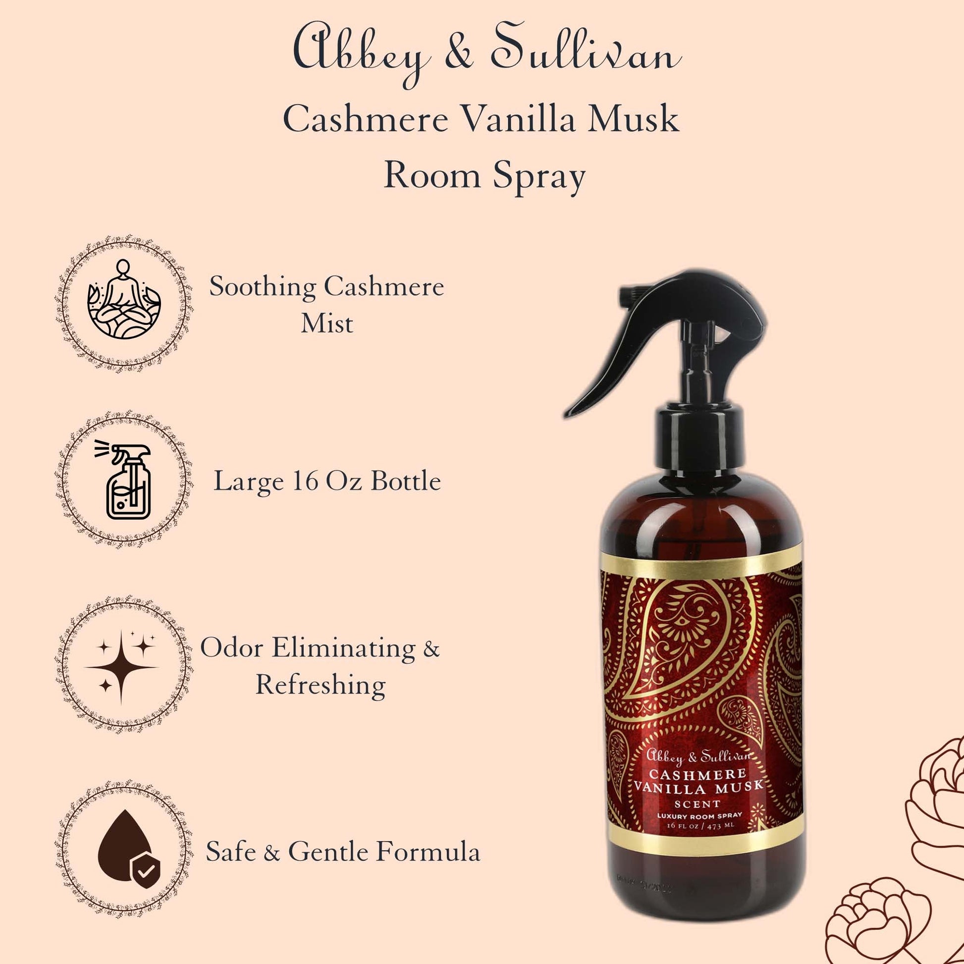 Abbey & Sullivan Room Sprays, Cashmere Vanilla Musk HOLM-9029