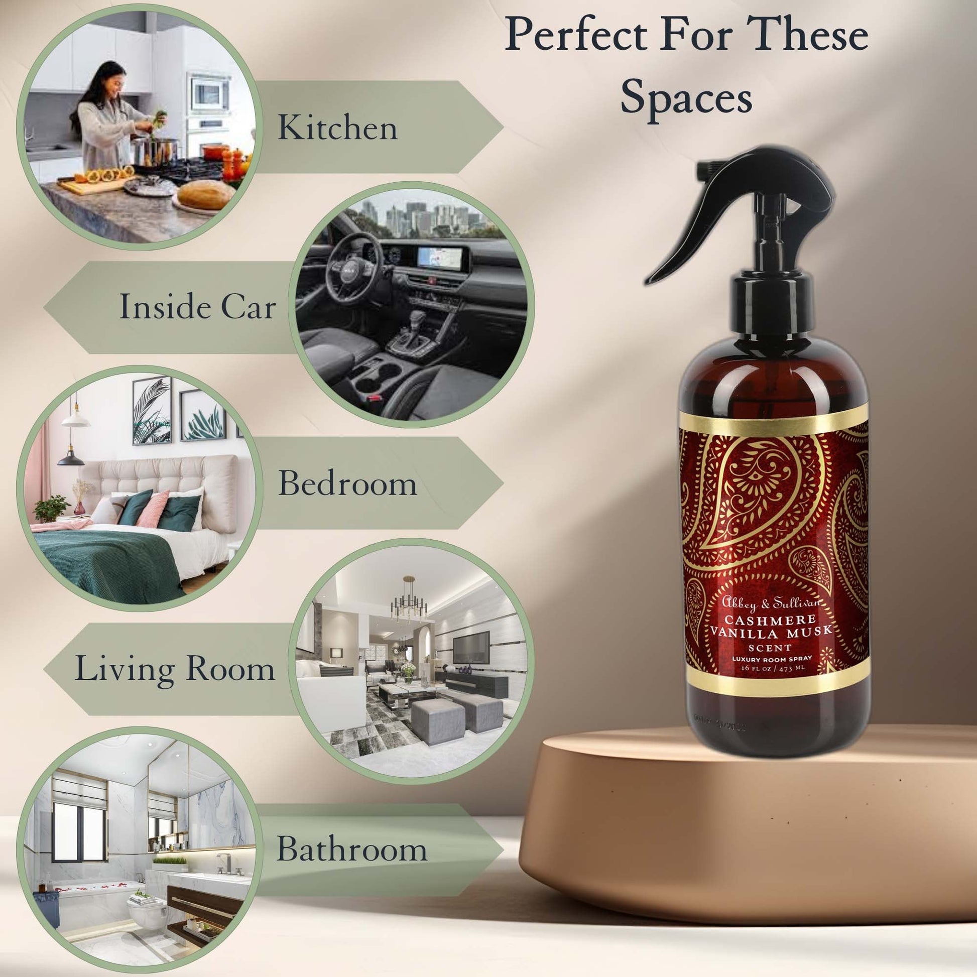 Abbey & Sullivan Room Sprays, Cashmere Vanilla Musk HOLM-9029