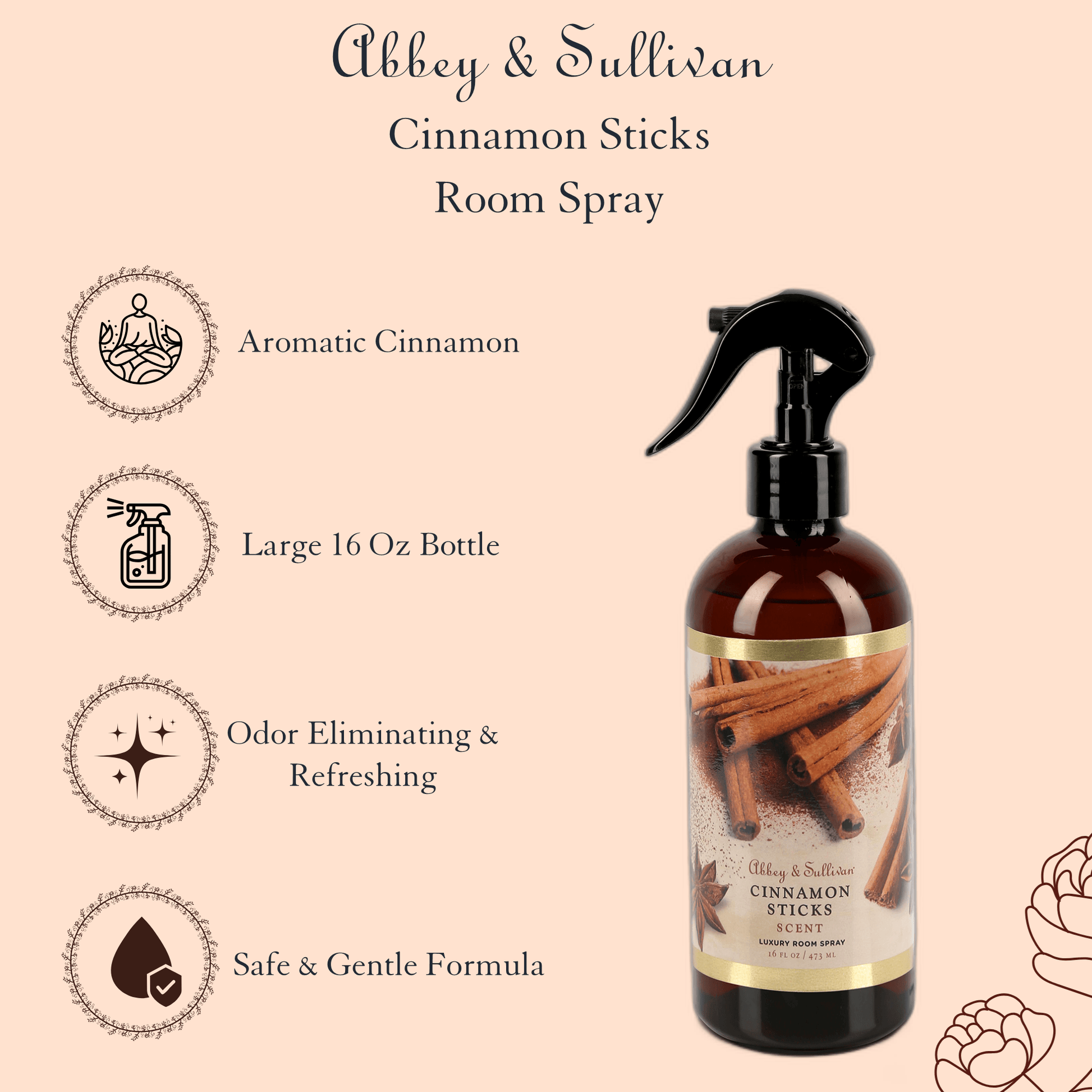 Abbey & Sullivan Room Sprays, Cinnamon Sticks HOLM-9007