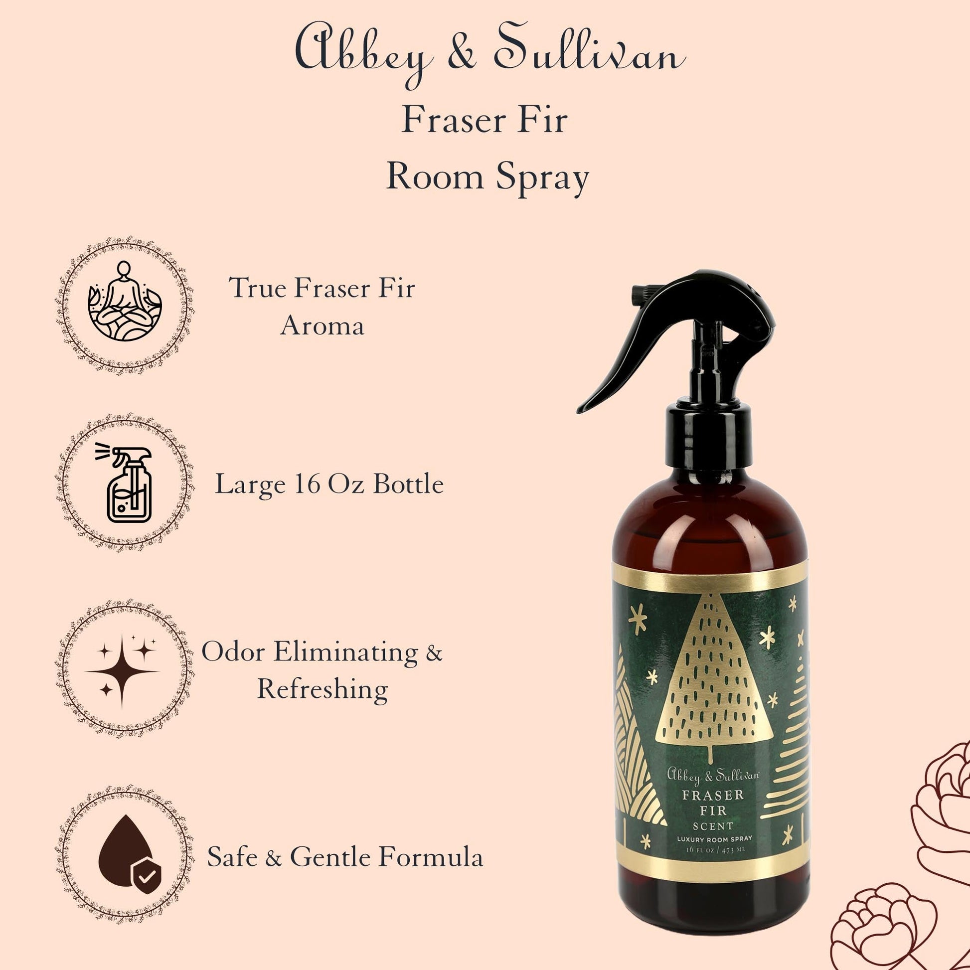 Abbey & Sullivan Room sprays, Fraser Fir HOLM-9013