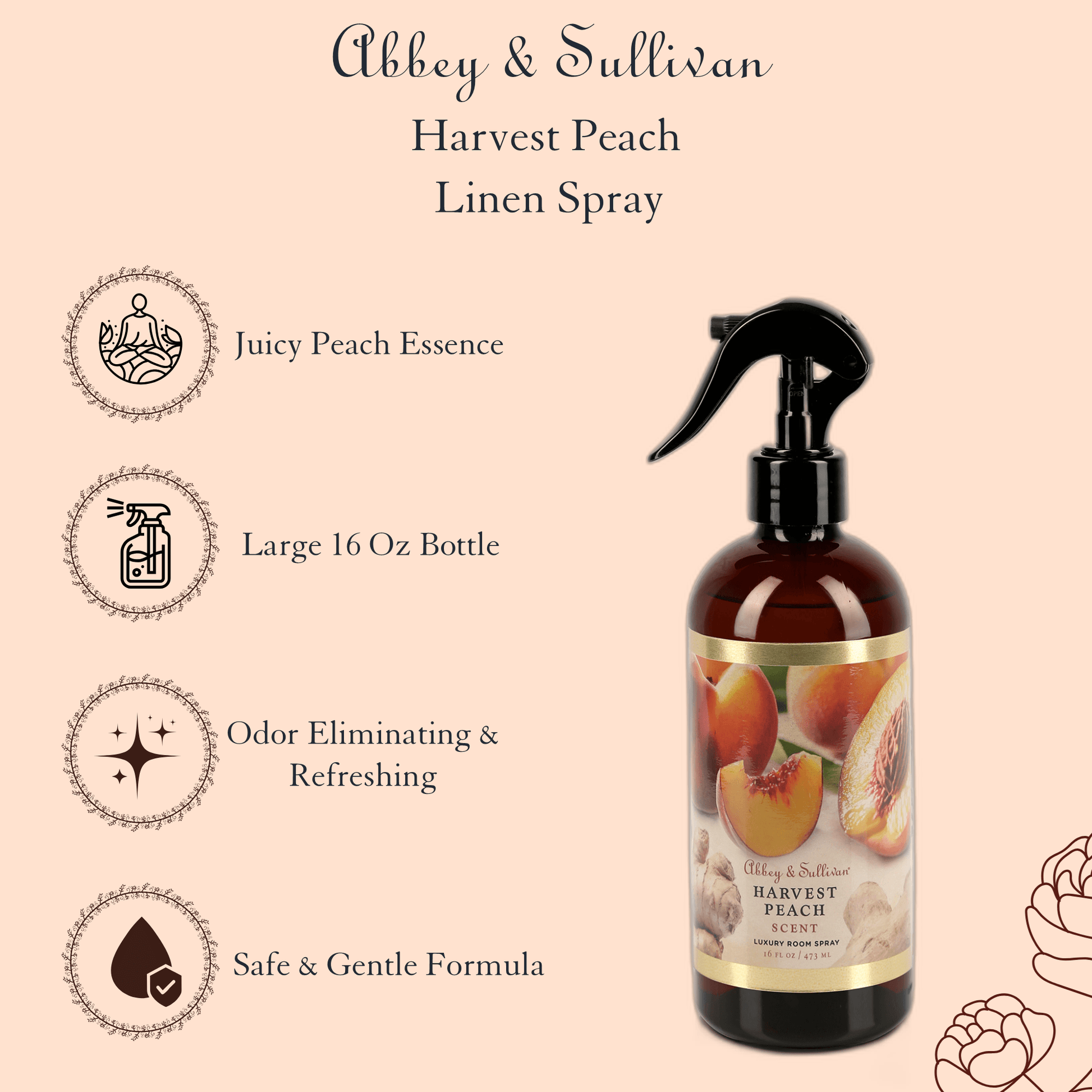 Room Sprays, Harvest Peach Scent – Abbey & Sullivan Room Sprays, Harvest Peach Scent – Abbey & Sullivan