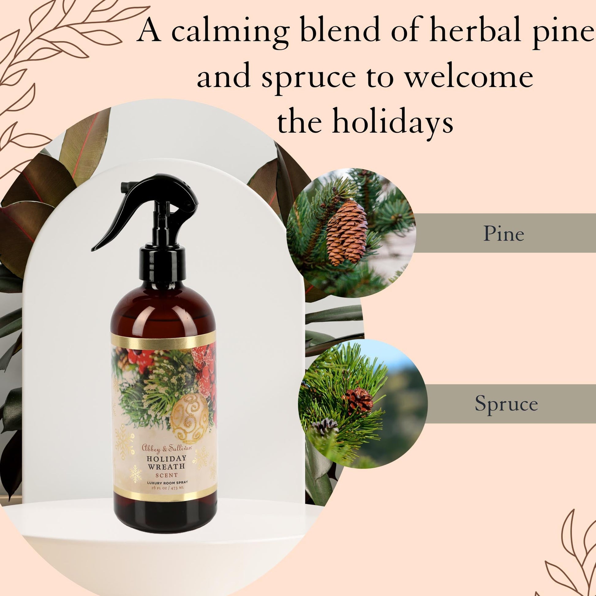 Abbey & Sullivan Room Sprays, Holiday Wreath HOLM-9006