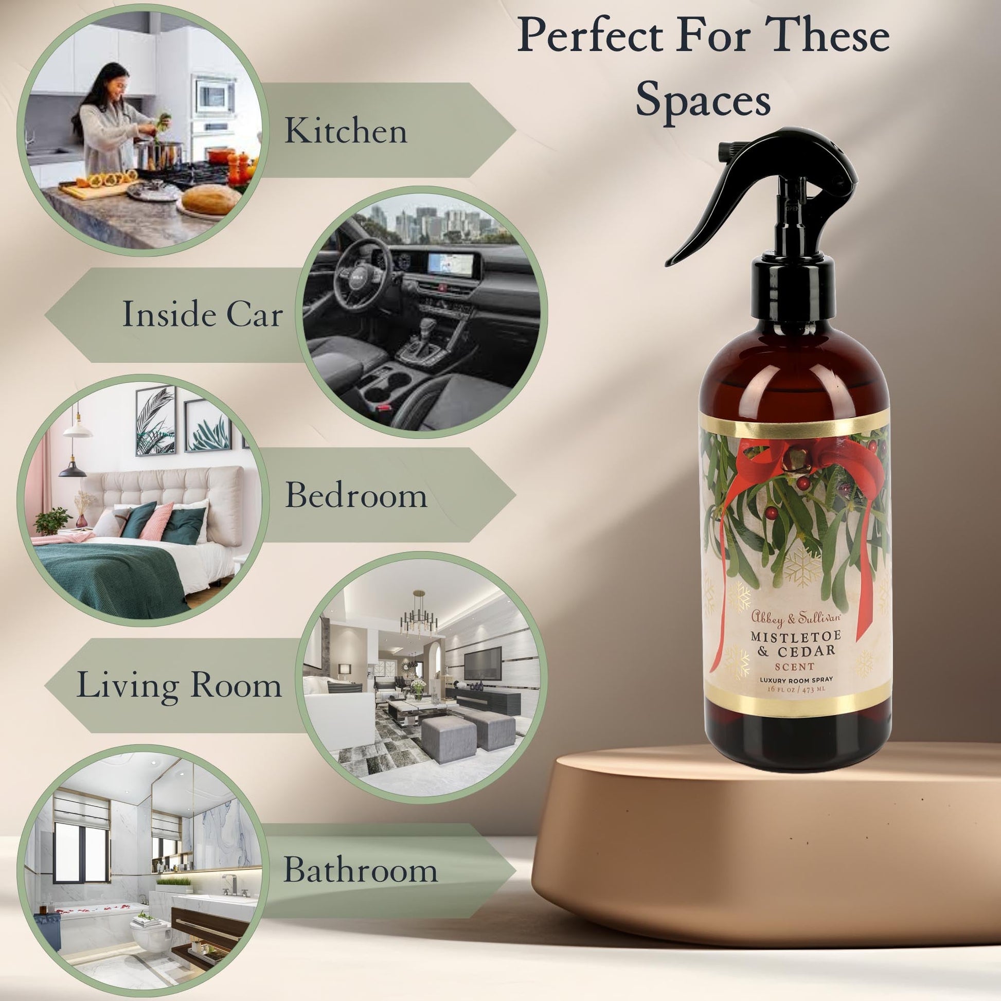 Abbey & Sullivan Room Sprays, Mistletoe & Cedar HOLM-9005