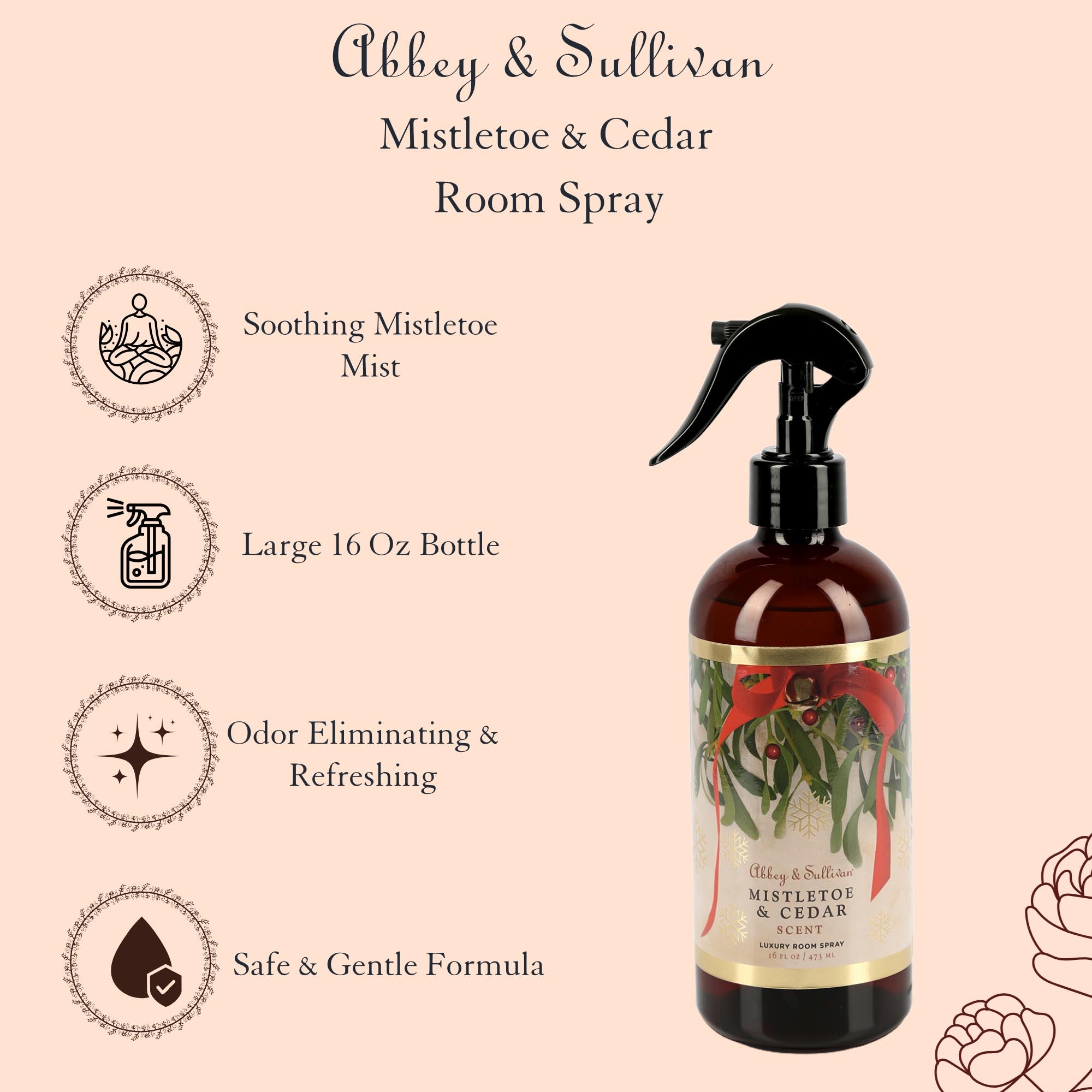 Mistletoe Cedar Linen and Room Spray Online | Abbey & Sullivan