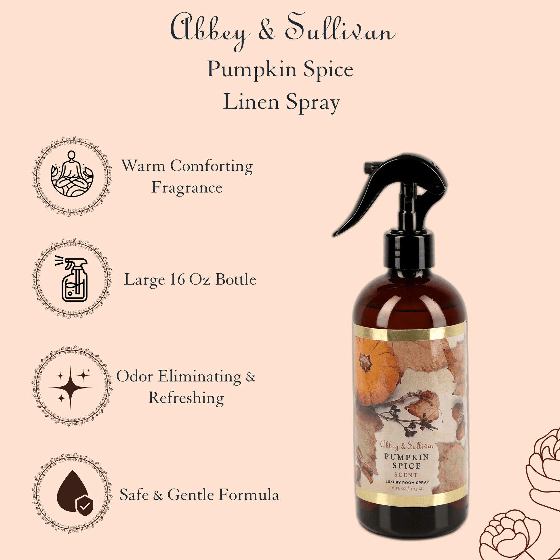 Abbey & Sullivan Room Sprays, Pumpkin Spice HOLM-9009