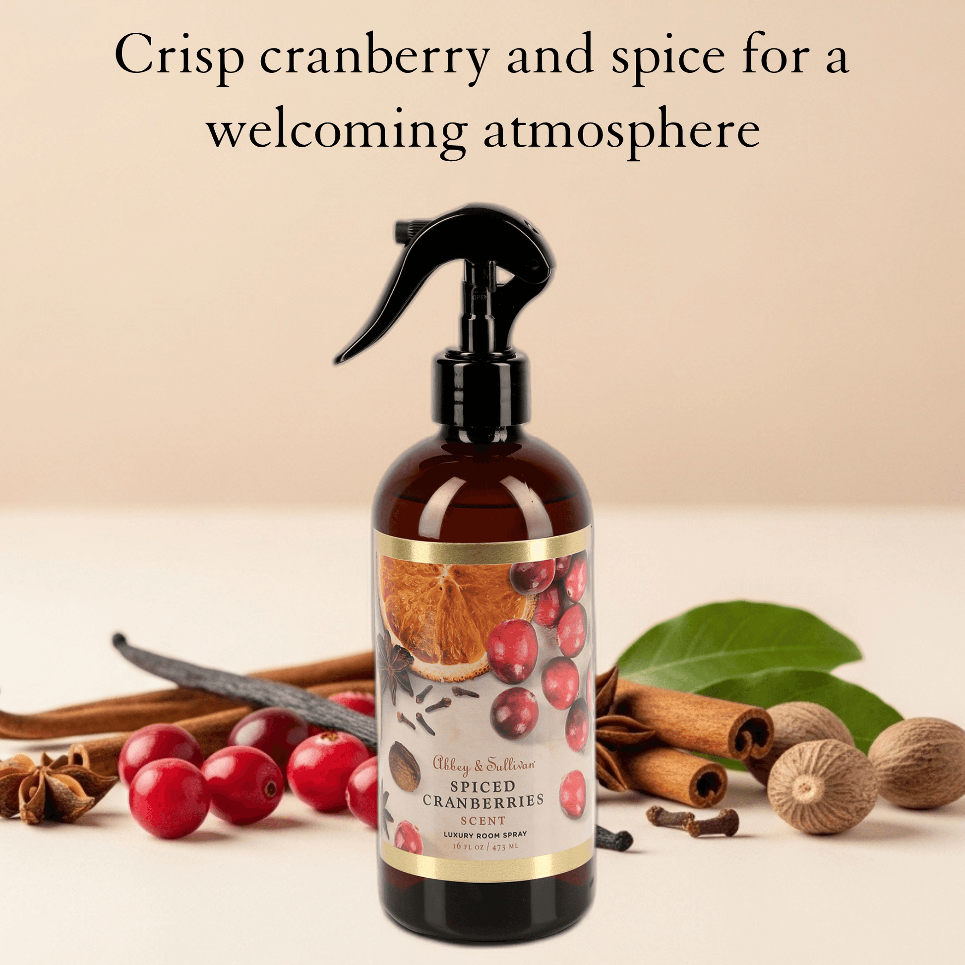 Abbey & Sullivan Room Sprays, Spiced Cranberries HOLM-9010
