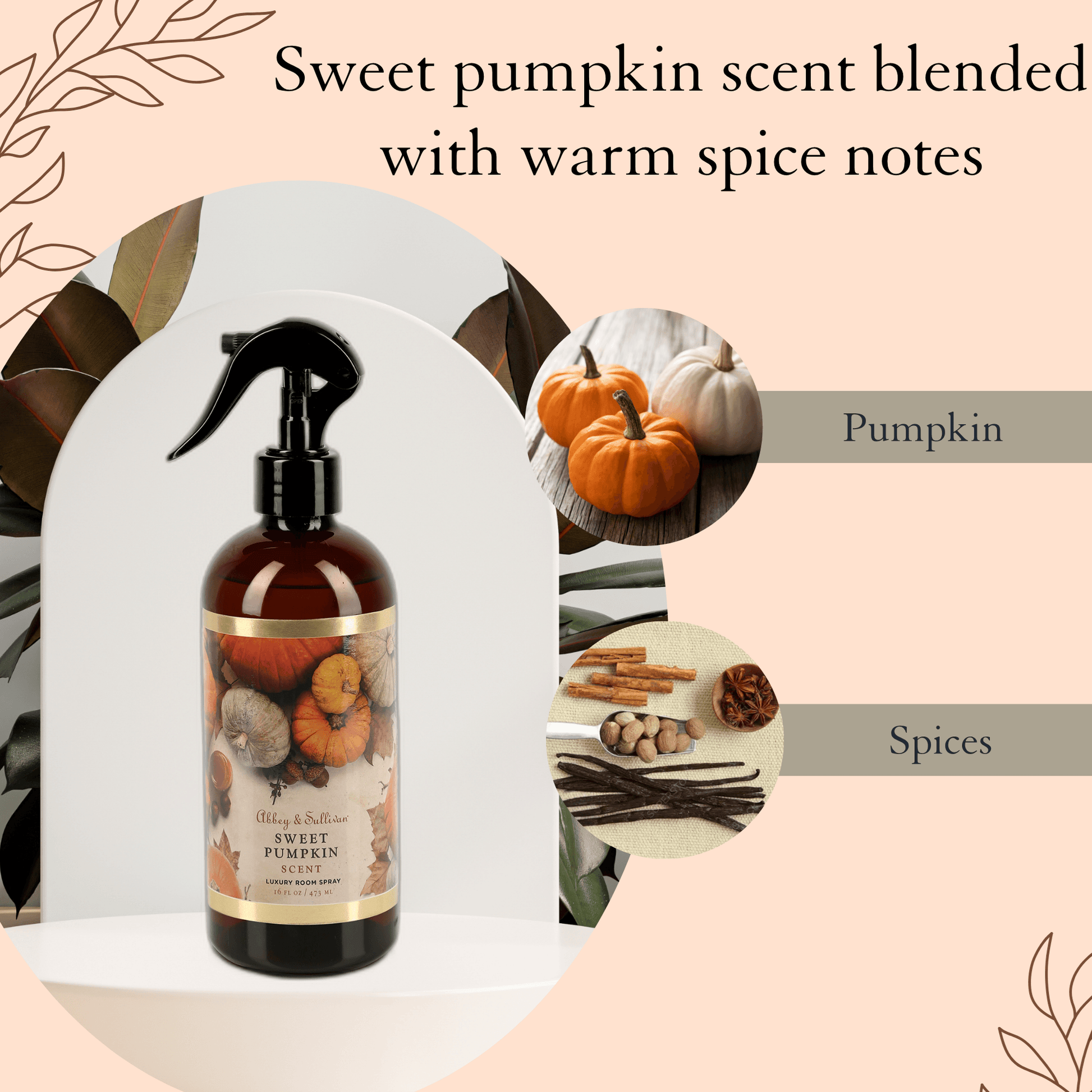 Abbey & Sullivan Room Sprays, Sweet Pumpkin HOLM-9012