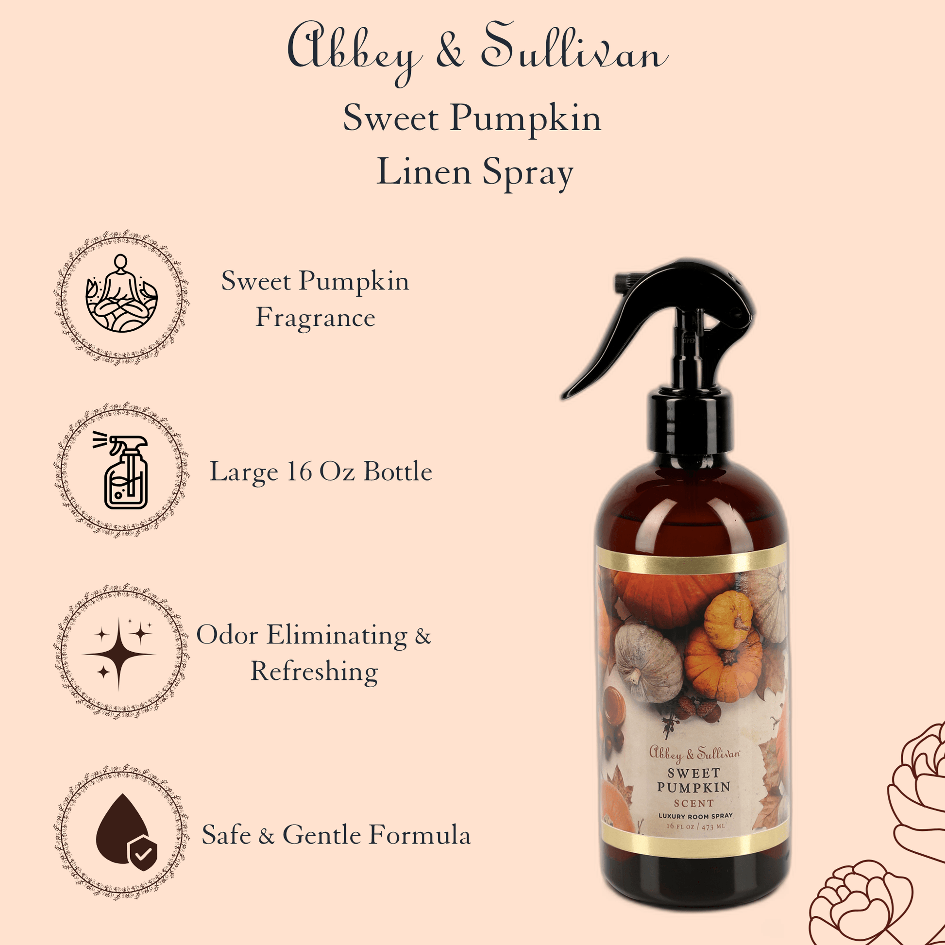 Abbey & Sullivan Room Sprays, Sweet Pumpkin HOLM-9012