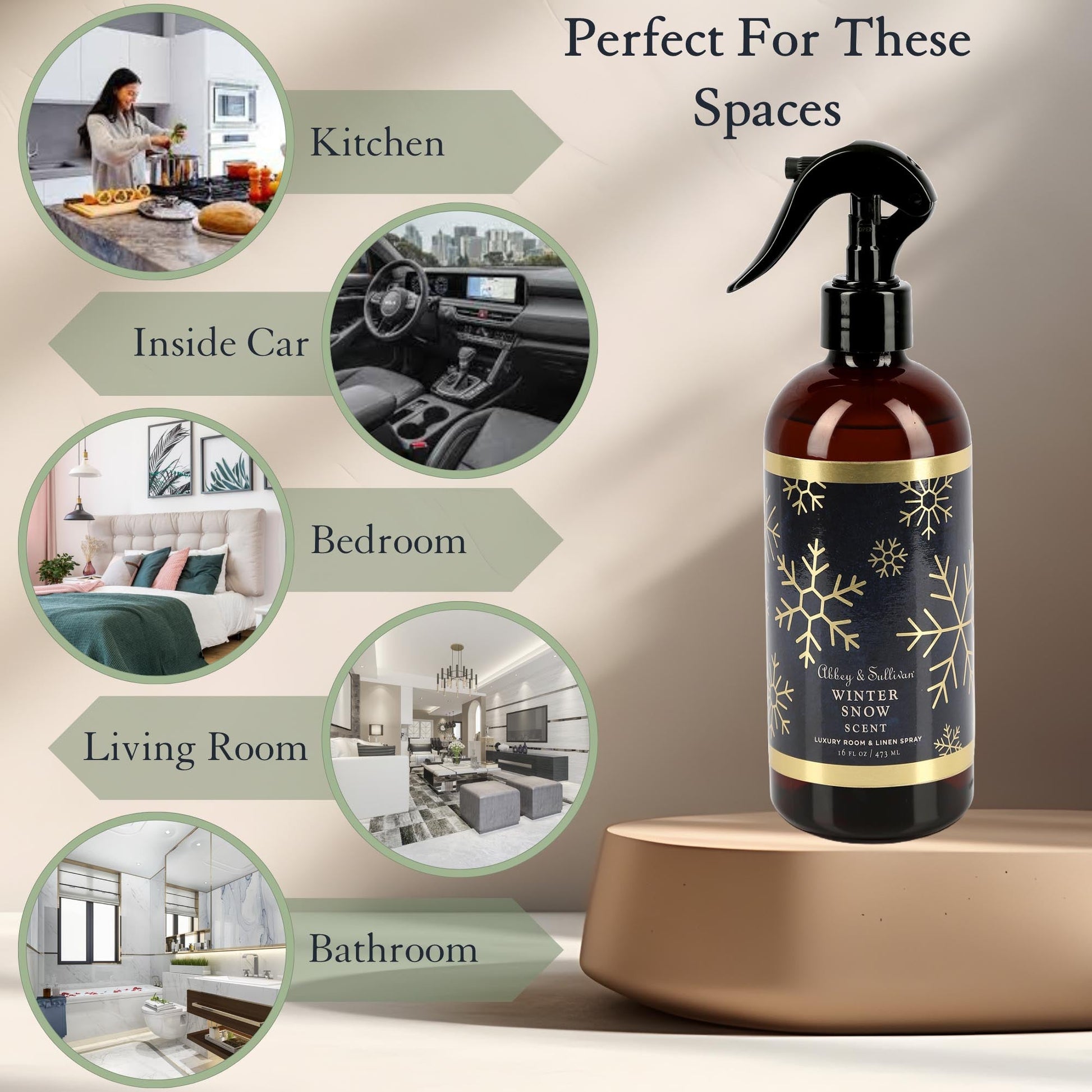 Abbey & Sullivan Room Sprays, Winter Snow HOLM-9014